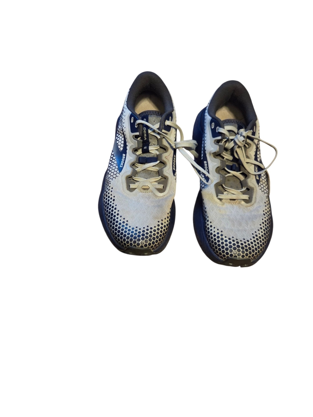 Brooks Men’s Running Caldera Shoes in White and Navy 9.5
